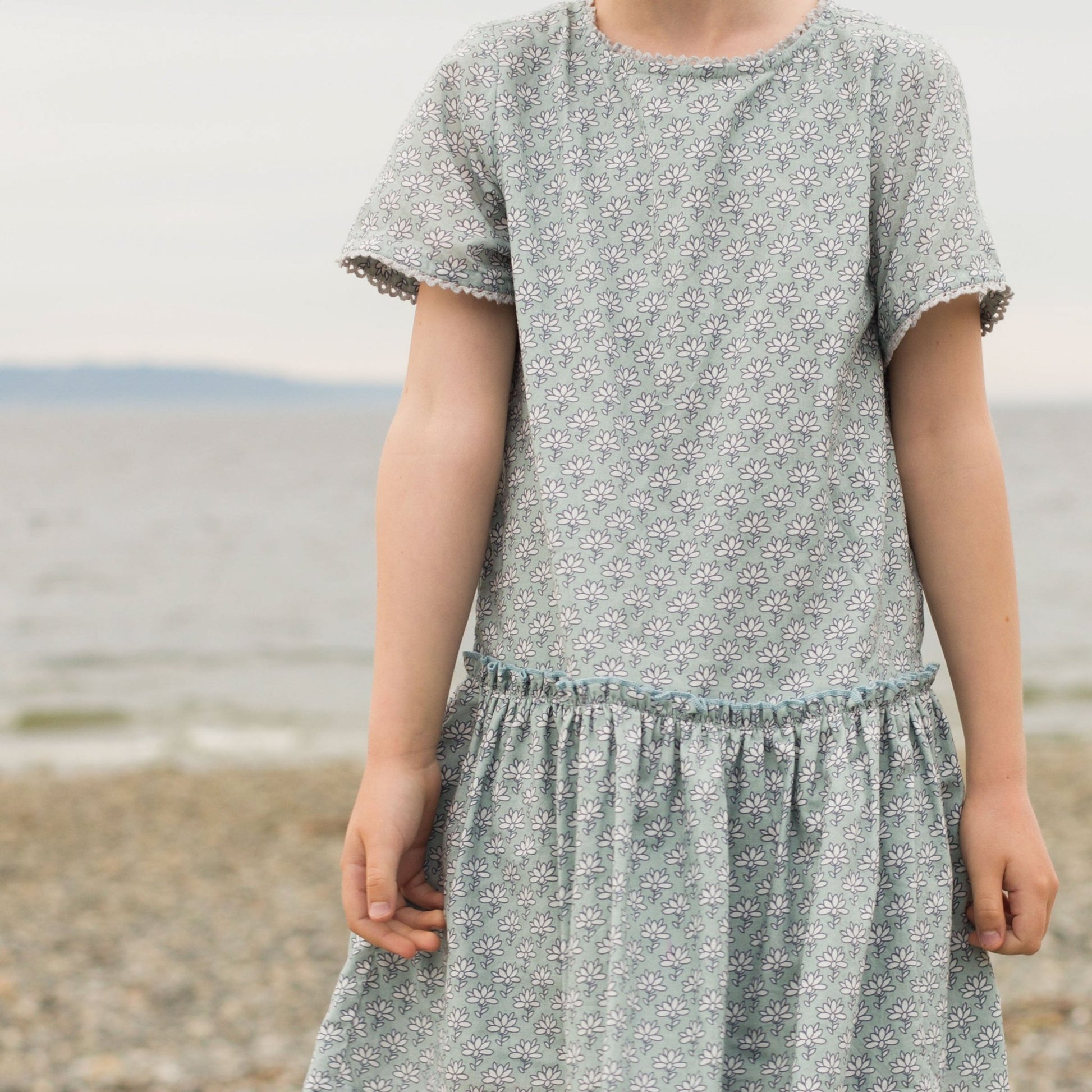 Girls Sky Blue Block Willow Dress - Blissfully Lavender BoutiqueBeet World
