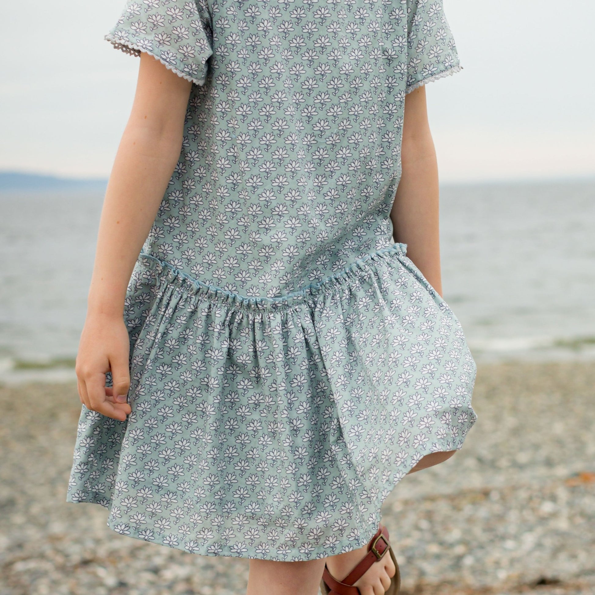 Girls Sky Blue Block Willow Dress - Blissfully Lavender BoutiqueBeet World