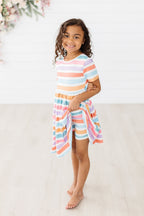 Girls Spring Stripes Twirl Shorts - Blissfully Lavender BoutiqueMila & Rose ®