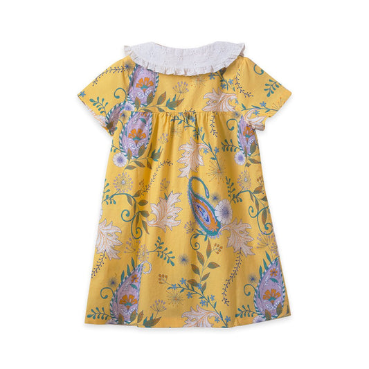 Girls Sunshine Paisley Broderie Collar Fae Dress - Blissfully Lavender BoutiqueBeet World