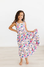 Girls Tulip Blooms Ruffle Maxi Dress - Blissfully Lavender BoutiqueMila & Rose ®