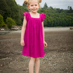 Girls Vivacious Pink Square Neck Everly Dress - Blissfully Lavender BoutiqueBeet World