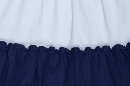 Girls White + Blue School Days Colorblock Pima Dress - Blissfully Lavender BoutiqueCuclie