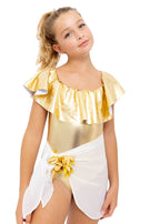 Girls White Pareo Skirt with Gold petals - Blissfully Lavender BoutiqueStella Cove