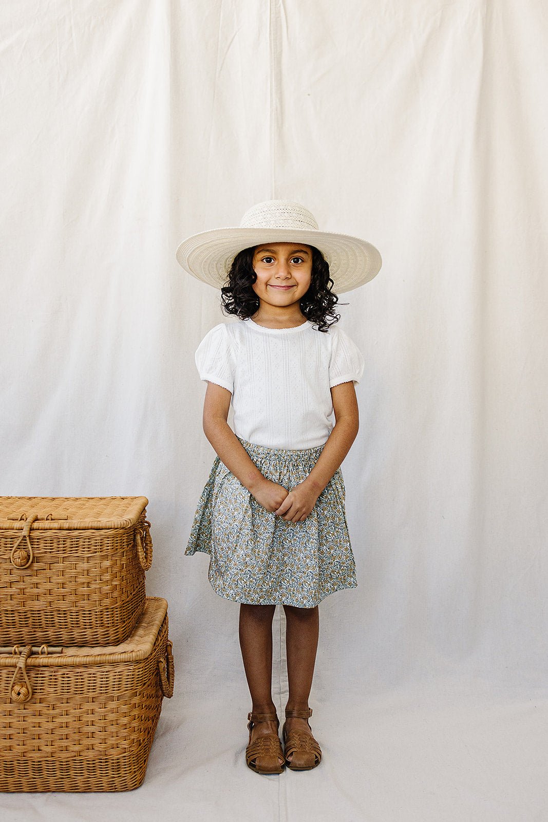 Girls White Pointelle Tee - Blissfully Lavender BoutiqueMebie Baby