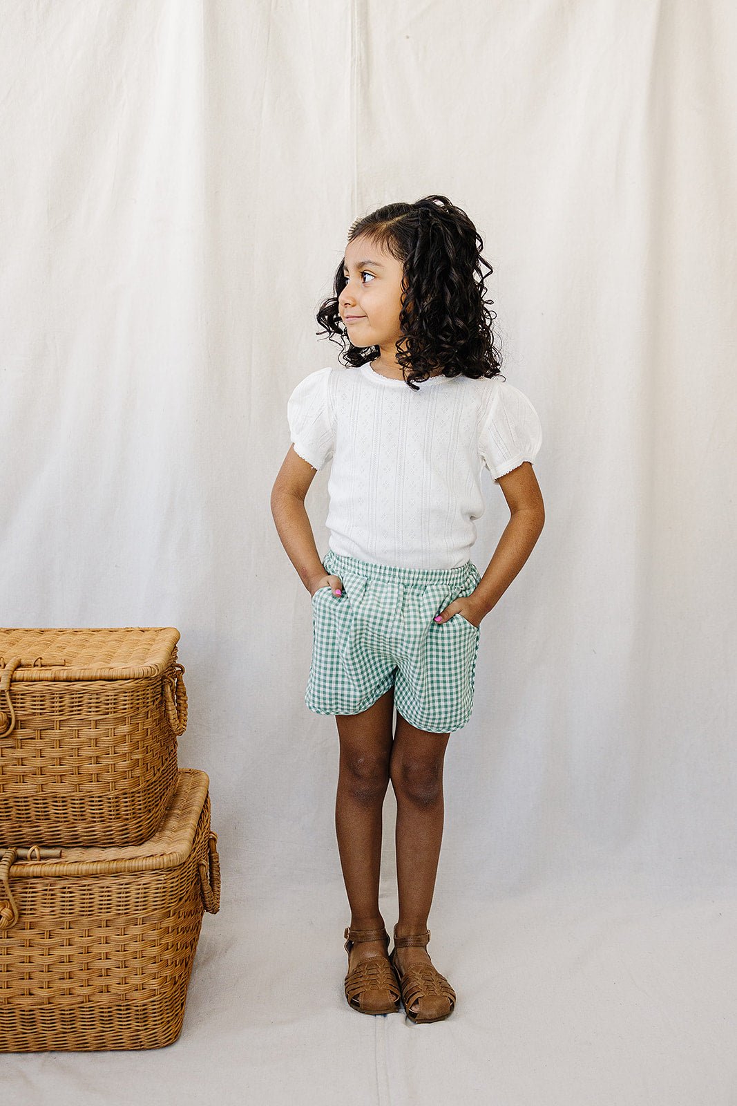 Girls White Pointelle Tee - Blissfully Lavender BoutiqueMebie Baby