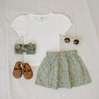 Girls White Pointelle Tee - Blissfully Lavender BoutiqueMebie Baby