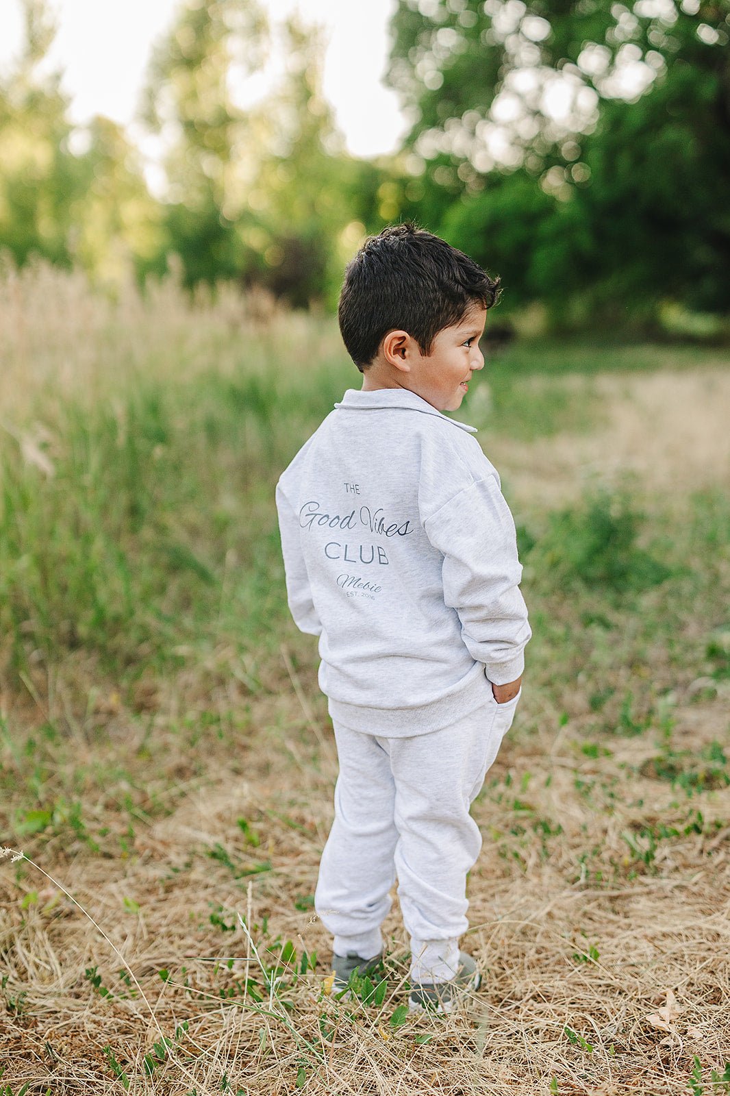Good Vibes Quarter Zip French Terry Set - Blissfully Lavender BoutiqueMebie Baby