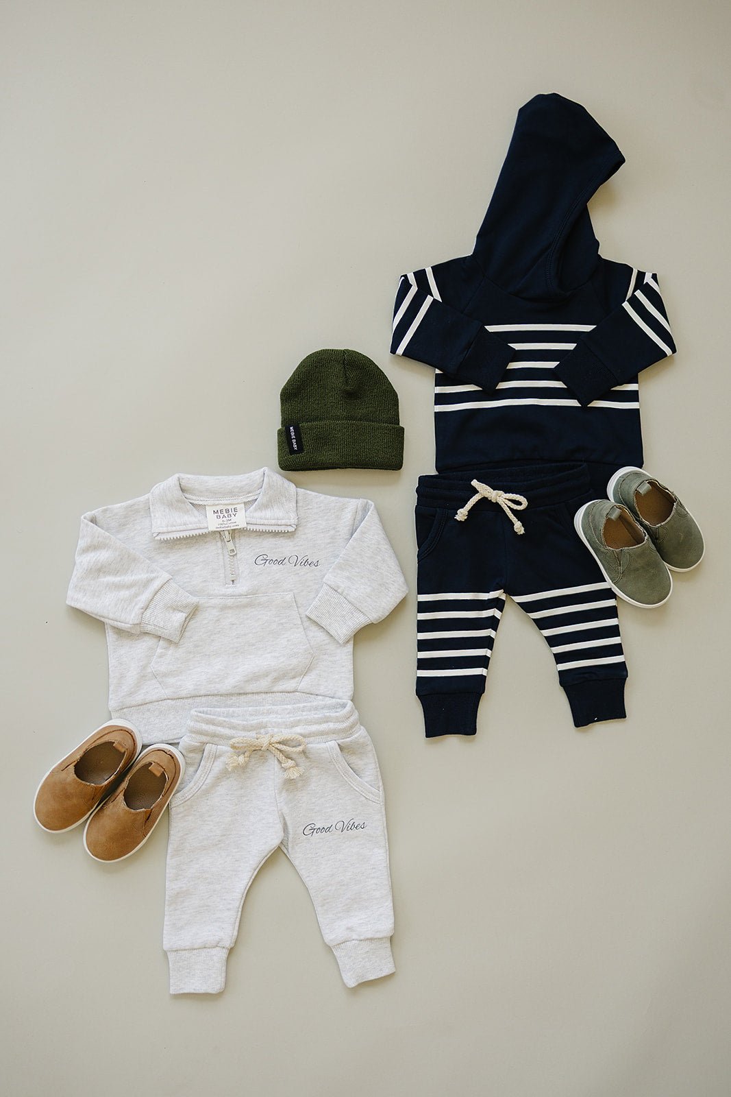 Good Vibes Quarter Zip French Terry Set - Blissfully Lavender BoutiqueMebie Baby