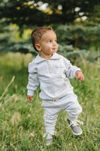 Good Vibes Quarter Zip French Terry Set - Blissfully Lavender BoutiqueMebie Baby