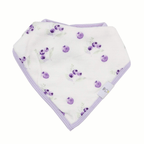 Blueberries and Flowers Lavender Muslin + Terry Cloth Bib Set - 2 Pack