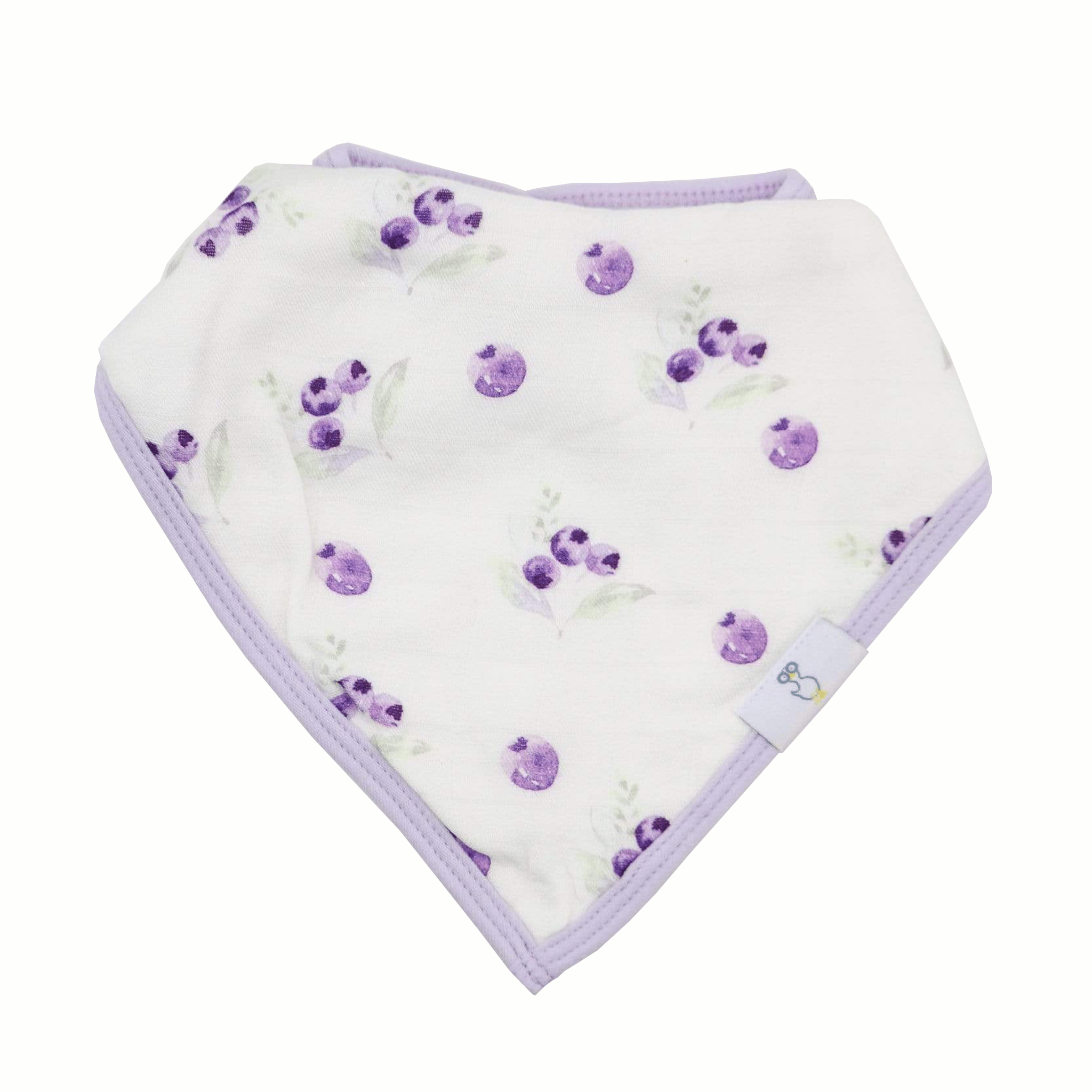 Blueberries and Flowers Lavender Muslin + Terry Cloth Bib Set - 2 Pack