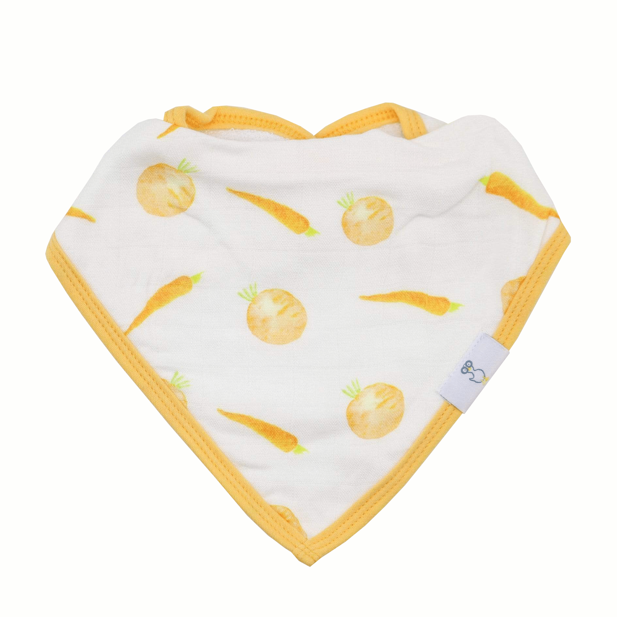 Carrots and Shapes Orange Muslin & Terry Cloth Bib Set - 2 Pack