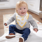 Carrots and Shapes Orange Muslin & Terry Cloth Bib Set - 2 Pack