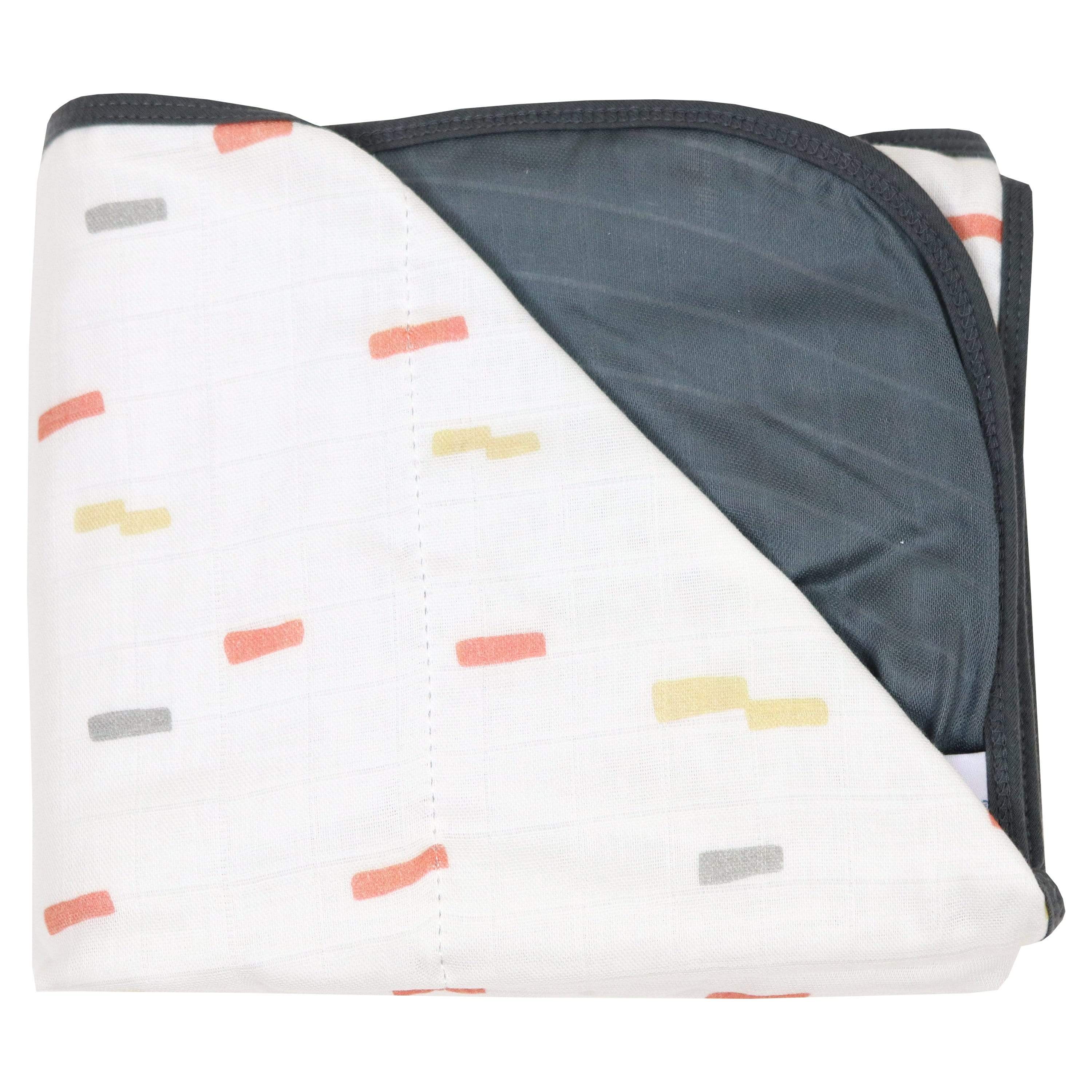 Brick + Gray Bamboo Muslin Quilted Blanket
