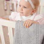 Gray Knit Baby Blanket – Soft & Stretchy 30" x 40"