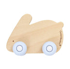 Blue Bunny on Wheels Silicone + Wood Teether