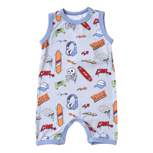 Graffiti Sleeveless Shortall - Blissfully Lavender BoutiqueBestaroo