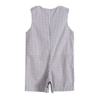 Gray Gingham Puppy Shortalls