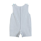 Gray Striped Easter Egg Truck Boys Shortalls