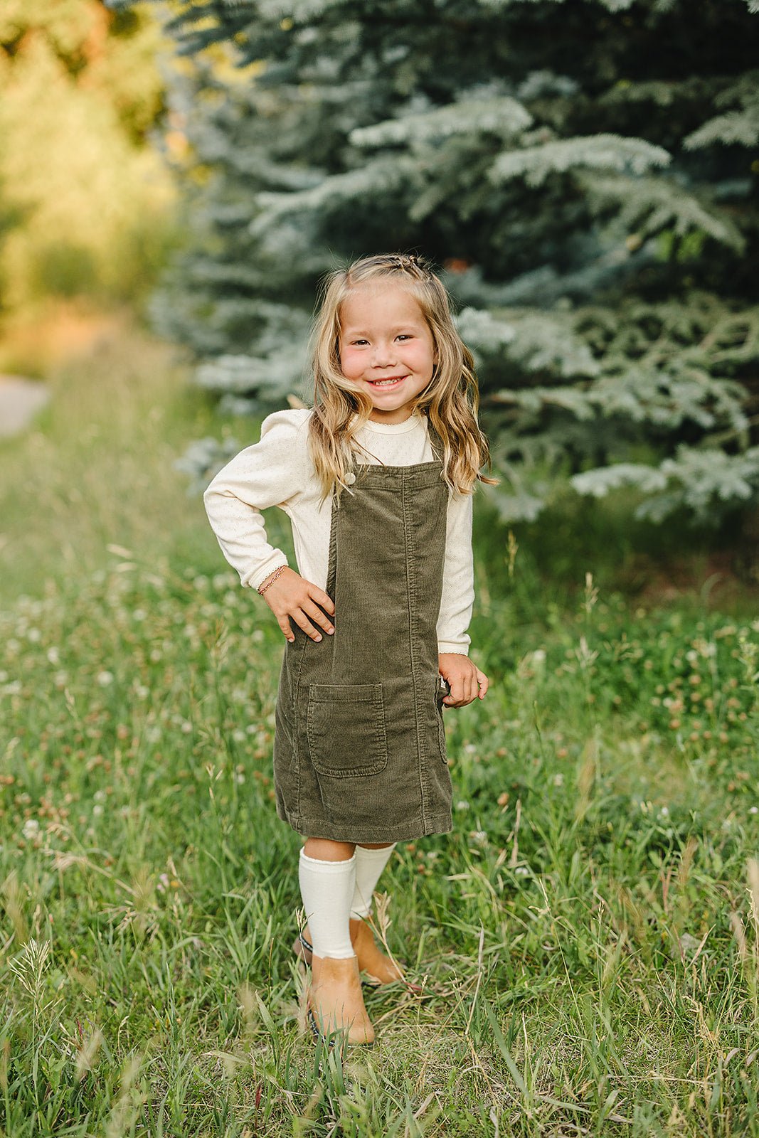 Green Corduroy Dress - Blissfully Lavender BoutiqueMebie Baby