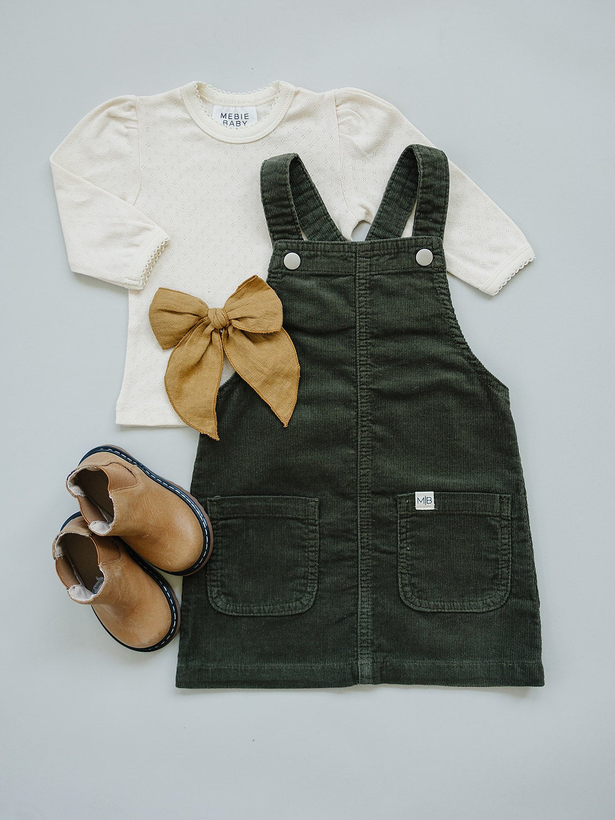 Green Corduroy Dress - Blissfully Lavender BoutiqueMebie Baby