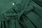 Green Corduroy Santa Smocked Dress
