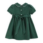 Green Corduroy Santa Smocked Dress