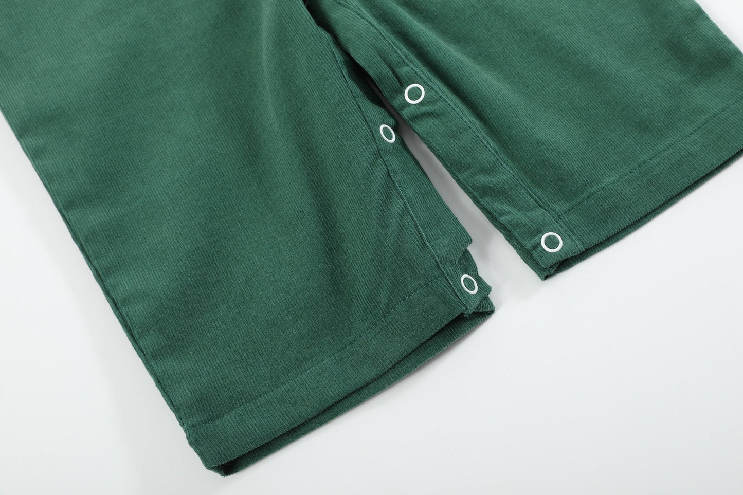 Green Corduroy Santa Smocked Overalls