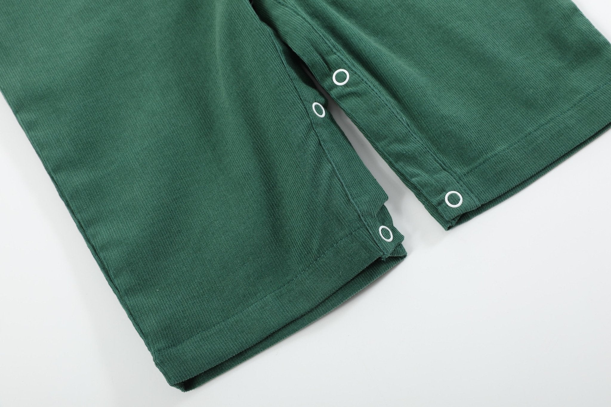 Green Corduroy Santa Smocked Overalls