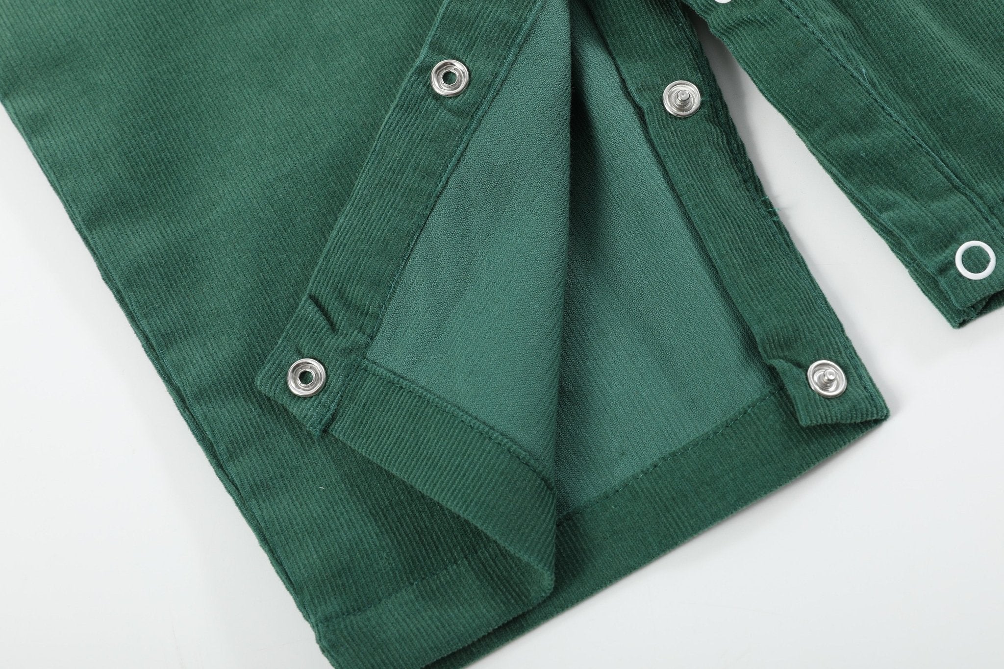 Green Corduroy Santa Smocked Overalls