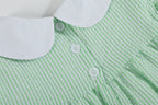 Green Seersucker Easter Bunny Ruffle Dress
