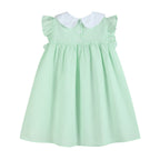 Green Seersucker Easter Bunny Ruffle Dress