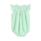 Green Seersucker Bunny Smocked Flutter Romper