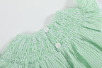 Green Seersucker Bunny Smocked Flutter Romper
