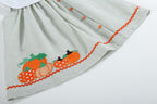 Green Seersucker Pumpkin Girls Yoke Dress