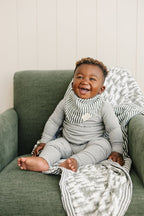 Green Stripes Classic Muslin Bib - Blissfully Lavender BoutiqueMebie Baby