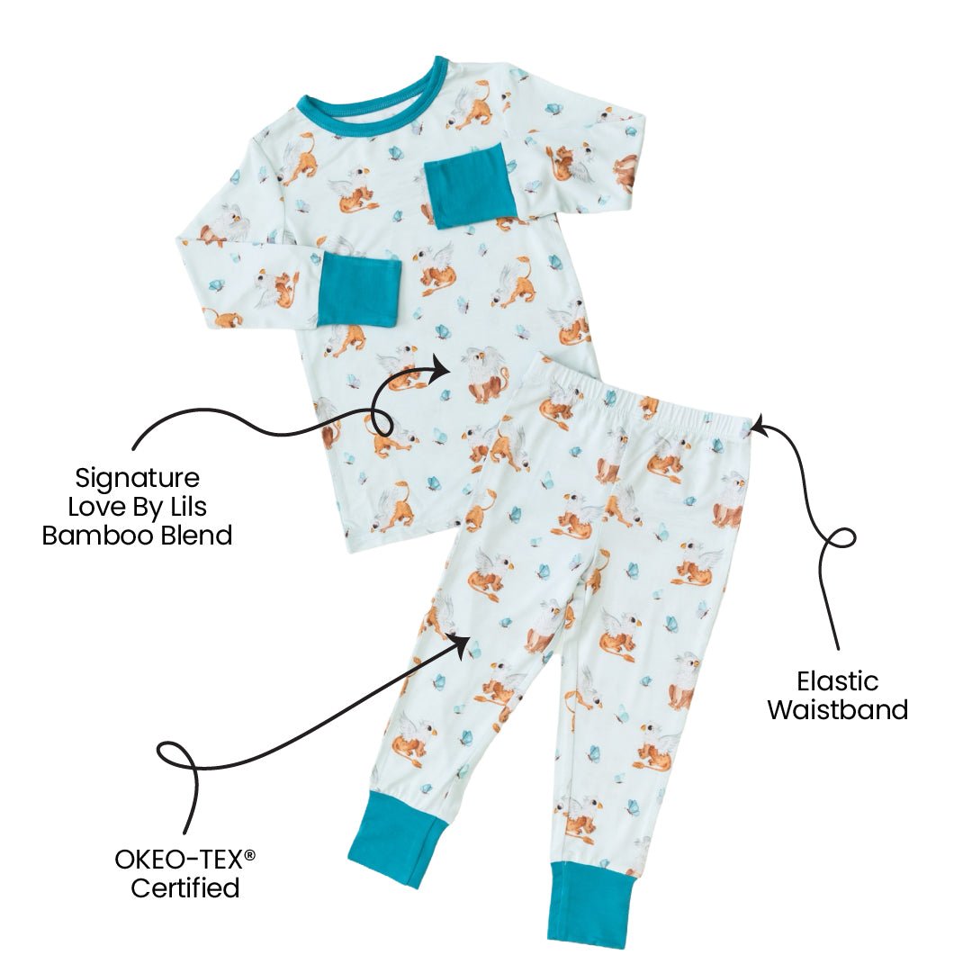 Griffin Butterflies Bamboo 2 - Piece Long Sleeve Set - Blissfully Lavender BoutiqueLaree + Co.