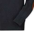 Half Zip Pullover Sweater with Elbow Patches - Baby