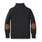 Half Zip Pullover Sweater with Elbow Patches - Baby