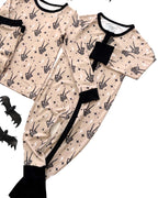 Spooky Vibes Bamboo Zip Kids Pajama Romper