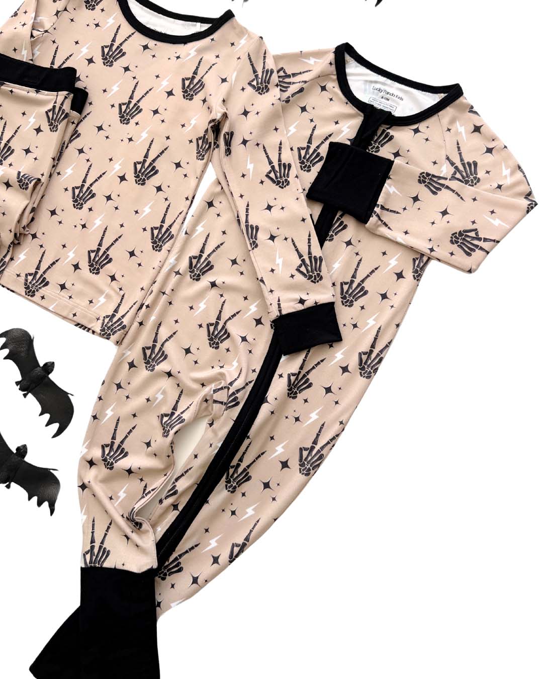 Spooky Vibes Bamboo Zip Kids Pajama Romper