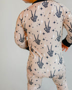 Spooky Vibes Bamboo Zip Kids Pajama Romper