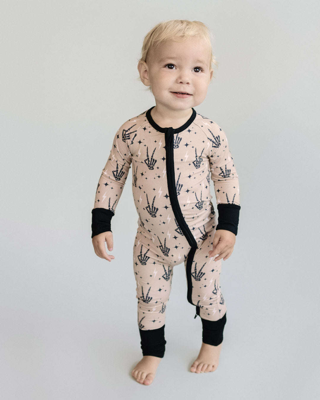 Spooky Vibes Bamboo Zip Kids Pajama Romper