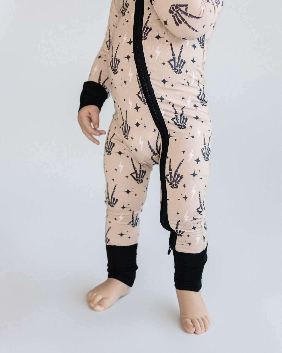 Spooky Vibes Bamboo Zip Kids Pajama Romper