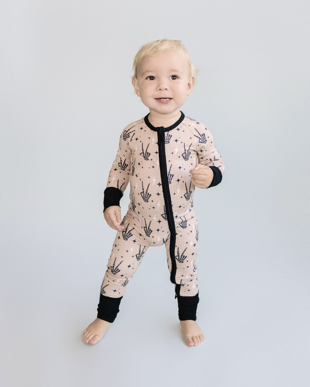 Spooky Vibes Bamboo Zip Kids Pajama Romper