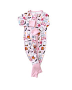 Baby Girl Retro Ghost Bamboo Zip Pajama Romper