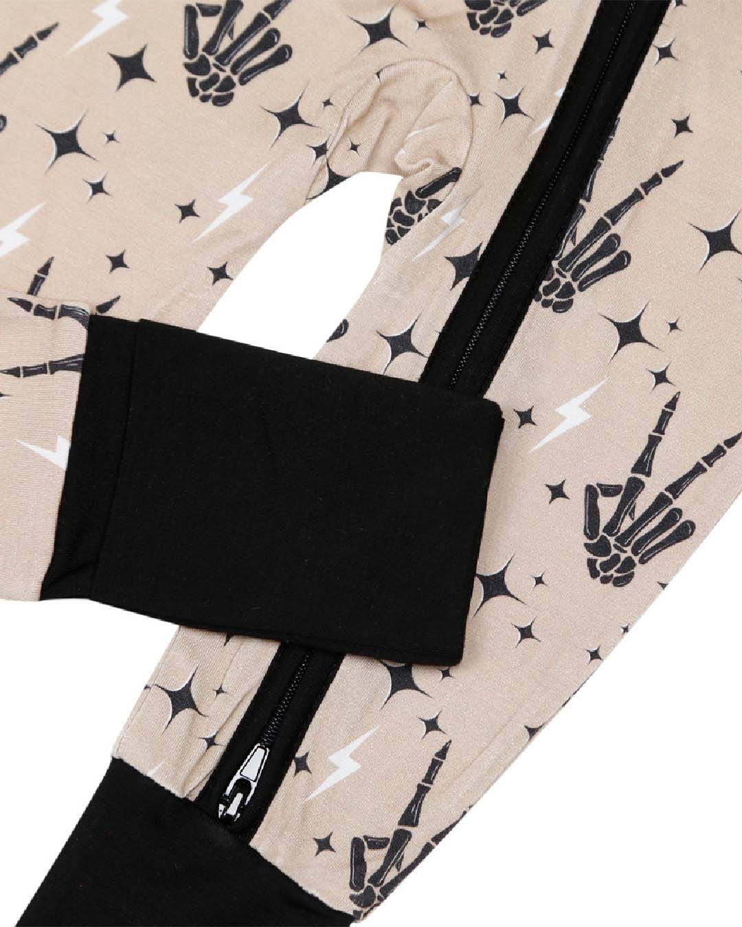 Spooky Vibes Bamboo Zip Kids Pajama Romper