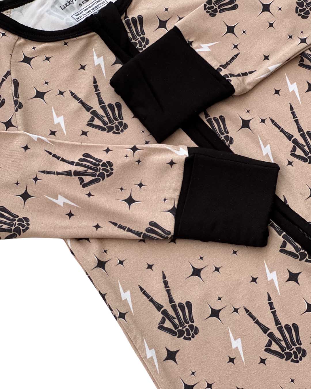 Spooky Vibes Bamboo Zip Kids Pajama Romper