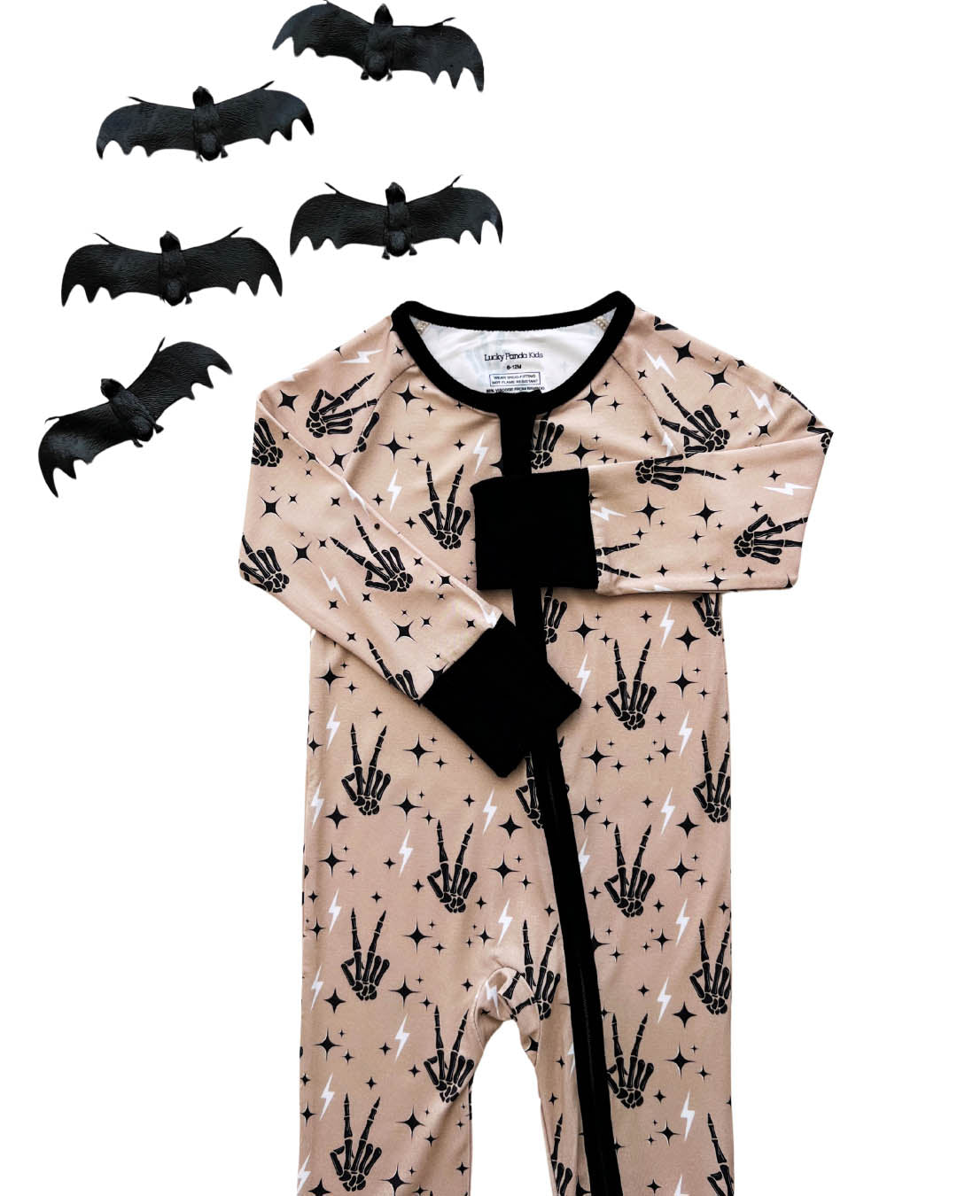 Spooky Vibes Bamboo Zip Kids Pajama Romper